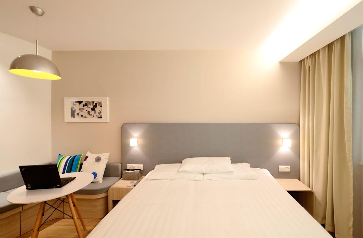 Laptop showing hotel booking website